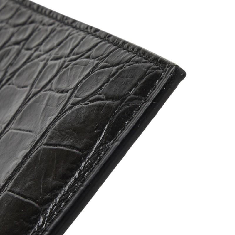 ヴェルサーチェ メドゥーサ ビギー クロコ型押し ロゴ クラッチバッグ ブラック レザー メンズ VERSACE 【中古】_3