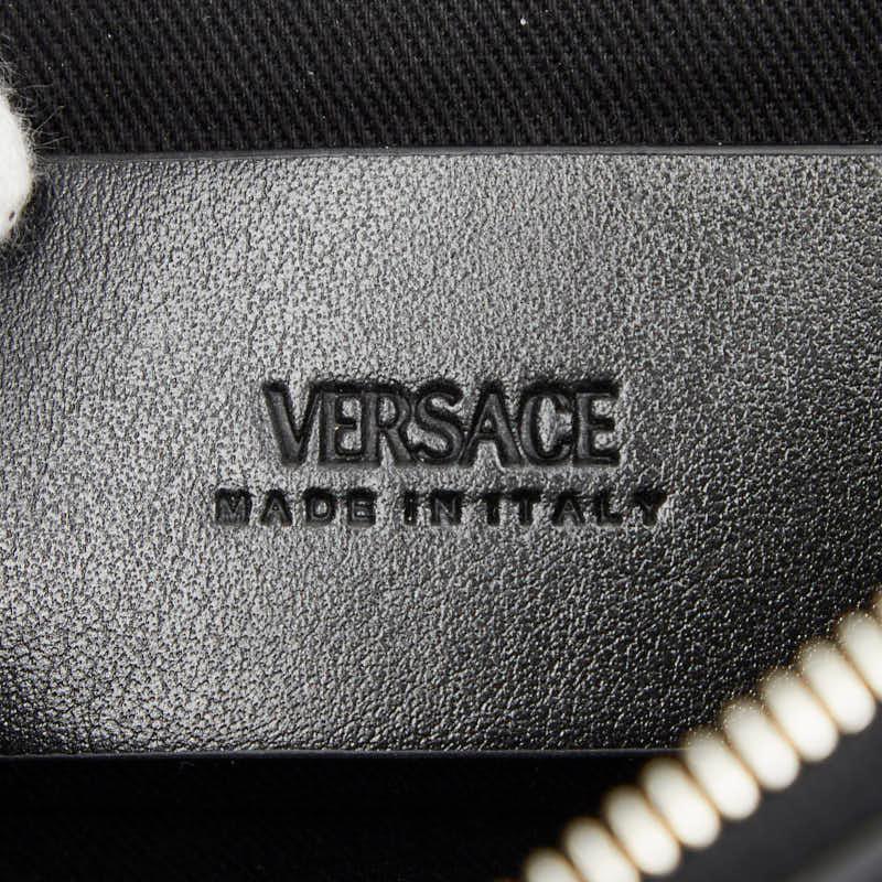 ヴェルサーチェ メドゥーサ ビギー クロコ型押し ロゴ クラッチバッグ ブラック レザー メンズ VERSACE 【中古】_7