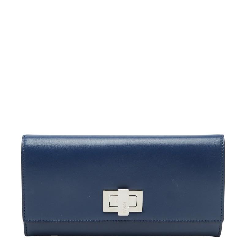 FENDI（フェンディ） ピーカブー 長財布 8M0377 ブルー レザー 