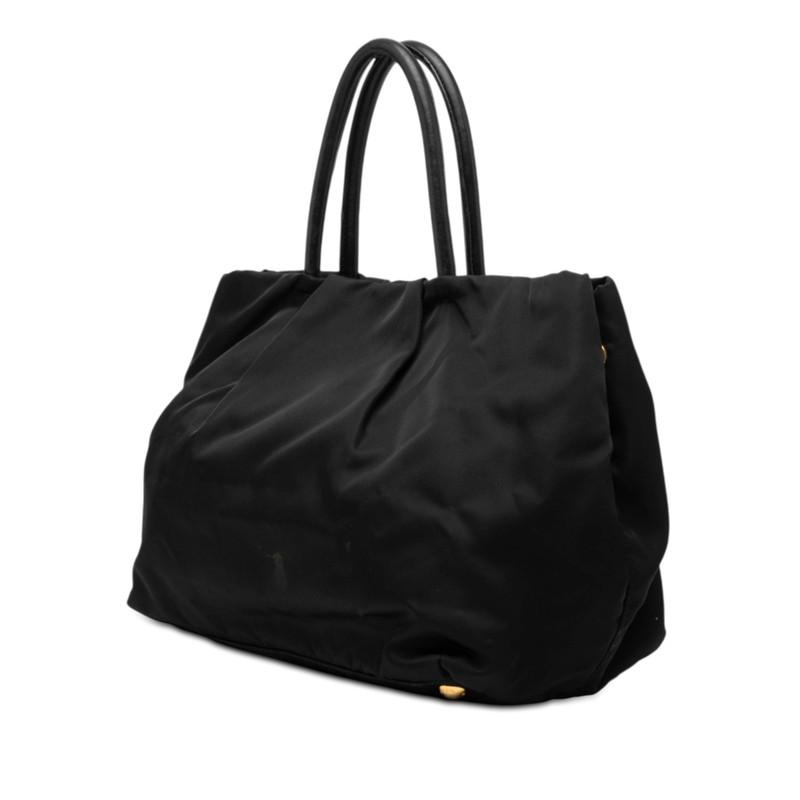 PRADA プラダ リボン レザー ハンドバッグ PRADA（プラダ） リボン ハンドバッグ ブラック ナイロン レザー