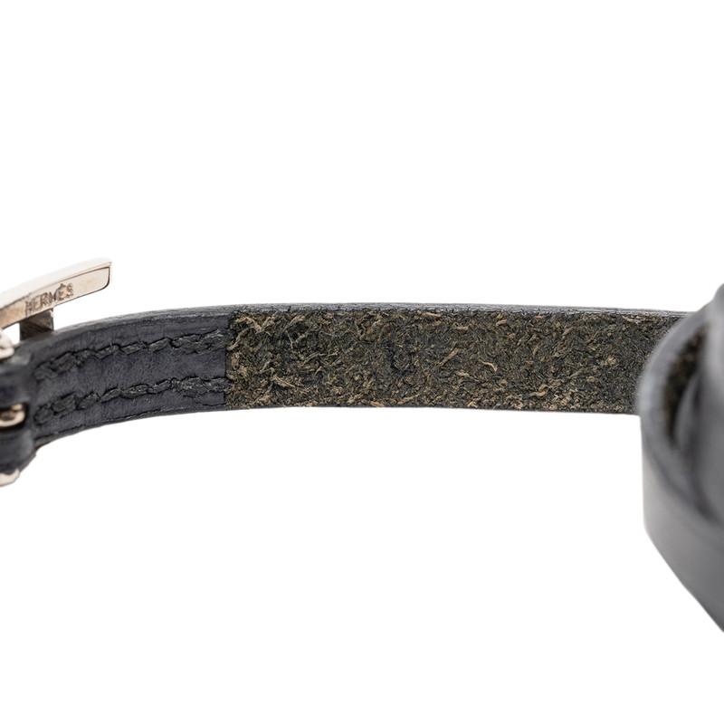 HERMES エルメス　アピ レザーブレスレット　4連？ HERMES（エルメス） アピ 4連 ロング ブレスレット ブラック レザー