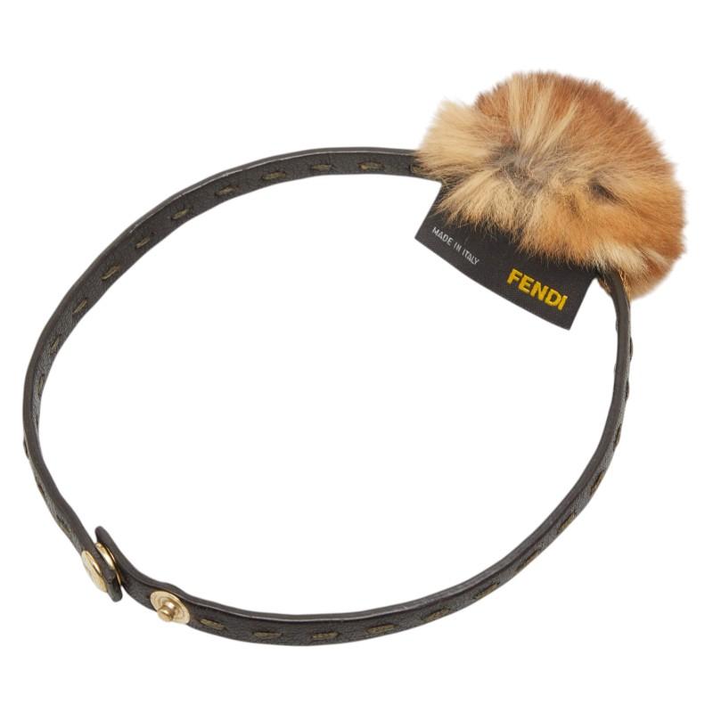 ■極美品■ FENDI フェンディ レザー ネックレス チョーカー アクセサリー レディース グリーン系 AU7755 FENDI（フェンディ） チョーカー ネックレス ブラウン レザー ファー