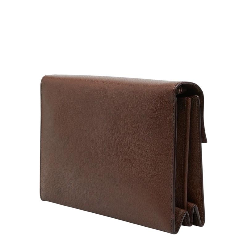 美品 BALLY バリー　セカンドバッグ　クラッチバッグ ブラウン 革 ライン Bally（バリー） セカンドバッグ クラッチバッグ ブラウン レザー
