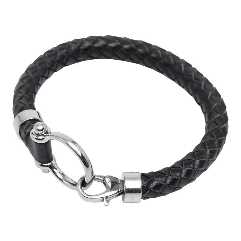 OMEGA（オメガ） アクア セイリング 編み込み ブレスレット ブラック