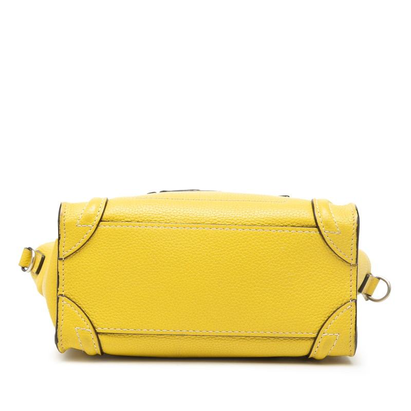 極美品✨セリーヌ　ラゲージ　ナノショッパー　2way イエロー　レザー CELINE（セリーヌ） ラゲージ ナノショッパー ハンドバッグ ショルダー