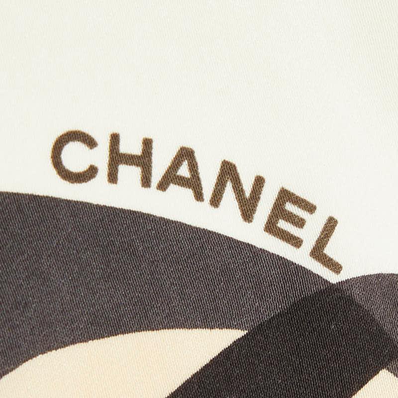 CHANEL（シャネル） ドット柄 モノトーン スカーフ ブラック ホワイト 