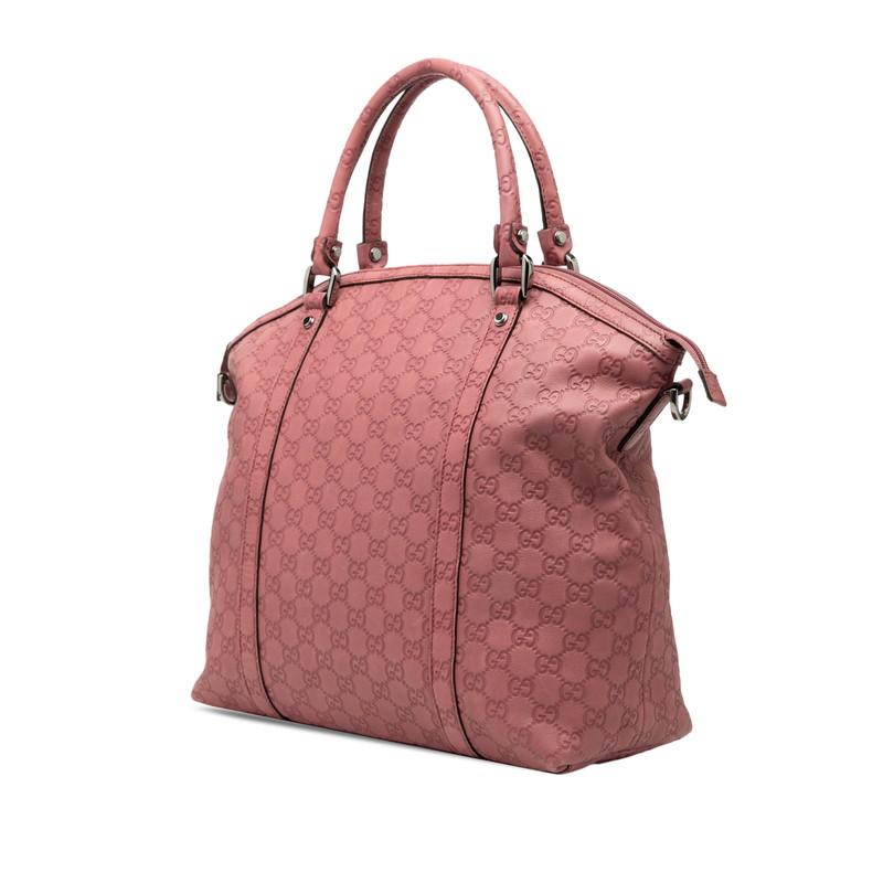 レディース GUCCI グッチ グッチシマ 2way トートバッグ レザー ピンク