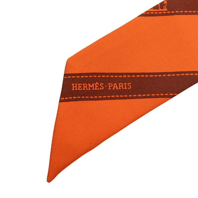 HERMES（エルメス） ツイリー ボルデュック スカーフ オレンジ