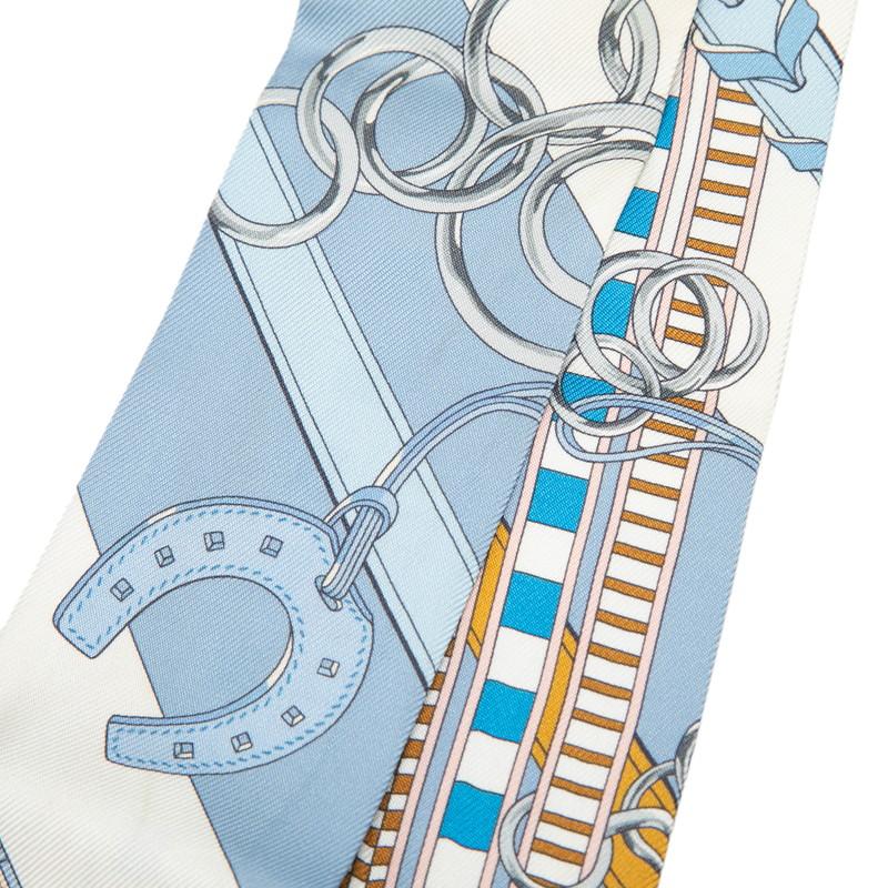 HERMES エルメス ツイリー 式典用馬勒 スカーフ グリーン系 タグあり HERMES（エルメス） ツイリー Brides et Gris Gris 馬勒とチャーム