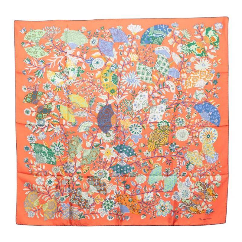 HERMES（エルメス） カレ90 Fleurs et papillons de Tissus 花咲く織物