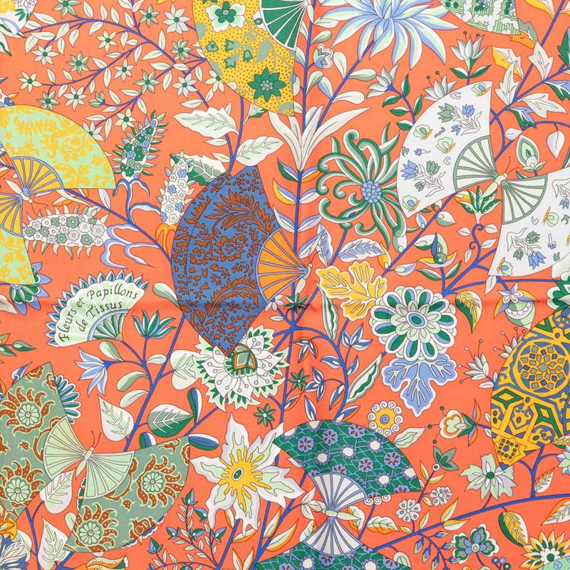 HERMES（エルメス） カレ90 Fleurs et papillons de Tissus 花咲く織物