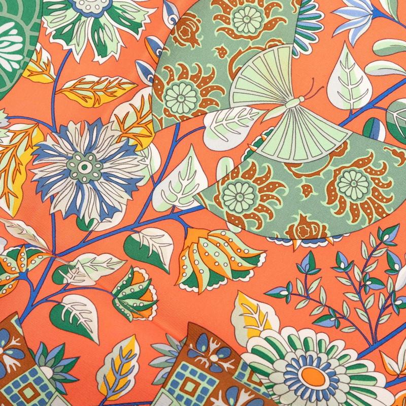 HERMES（エルメス） カレ90 Fleurs et papillons de Tissus 花咲く織物