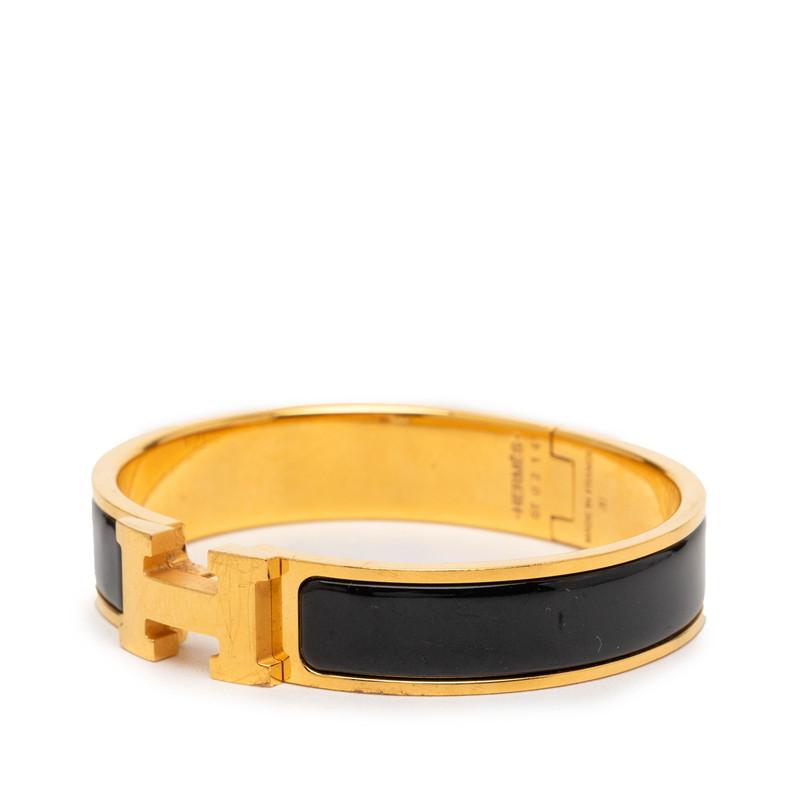 HERMES（エルメス） クリックH PM バングル ゴールド ブラック メッキ