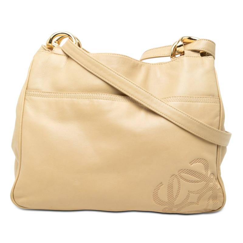 LOEWE（ロエベ） アナグラム ショルダーバッグ ベージュ レザー