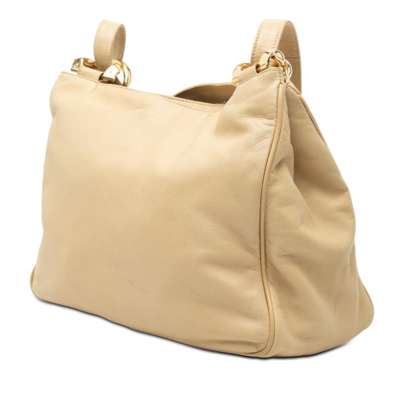LOEWE（ロエベ） アナグラム ショルダーバッグ ベージュ レザー