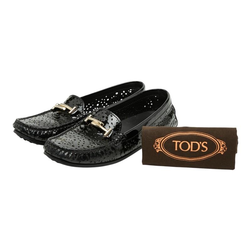 【美品】トッズ　ダブルT レザーモカシンローファーサイズ37 トッズ モカシン ダブルT ローファー ドライビングシューズ サイズ37