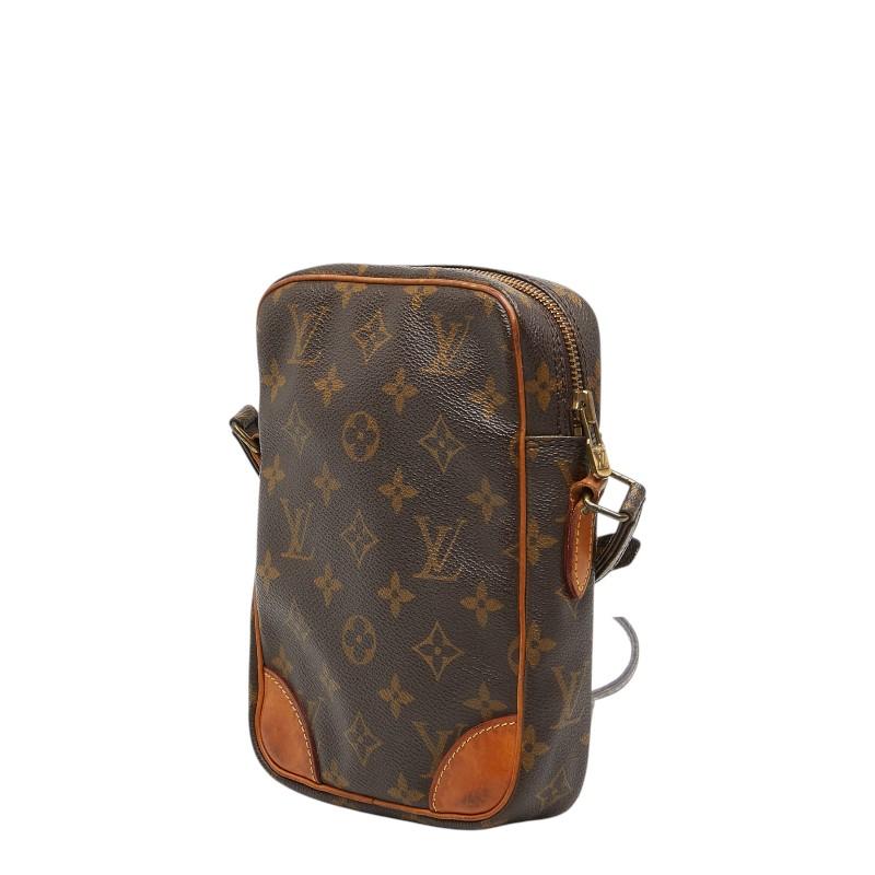 LOUIS VUITTON ルイヴィトン ダヌーブ M45266 肩当て付 斜め掛けOK ヴィンテージ モノグラム ショルダーバッグ ヌメ革/PVC ブラウン レディース【中古】 LOUIS VUITTON（ルイ・ヴィトン） ルイ ヴィトン モノグラム ダヌーブ