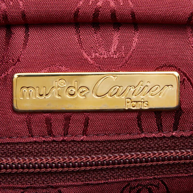 カルティエ CARTIER マストライン ロゴ カバン 肩掛け トートバッグ ビジネスバッグ ショルダーバッグ レザー ワインレッド Cartier - カルティエ CARTIER マストライン ロゴ カバン 肩掛け