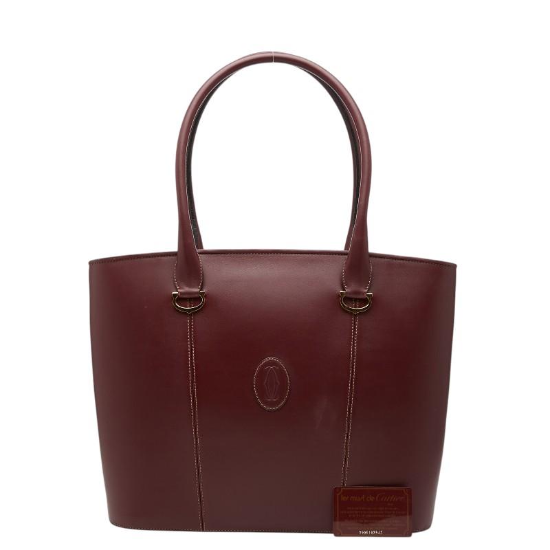 美品　must de Cartier マストライン ビジネスバッグ ボルドー Cartier（カルティエ） 超美品 マストライン ブリーフケース ビジネス