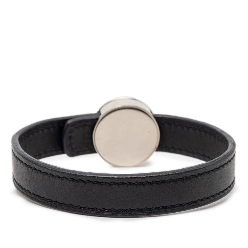 HERMES セリエ レザーブレスレット ブラック シルバー金具　オシャレ上品 HERMES（エルメス） セリエ ルーピング ブレスレット ブラック
