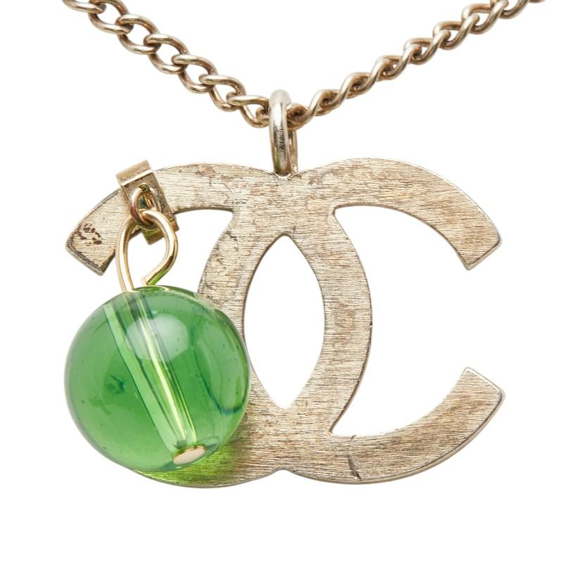 シャネル 色石 ロングネックレス 激レア！ CHANEL（シャネル） ココマーク カラーストーン ネックレス シルバー