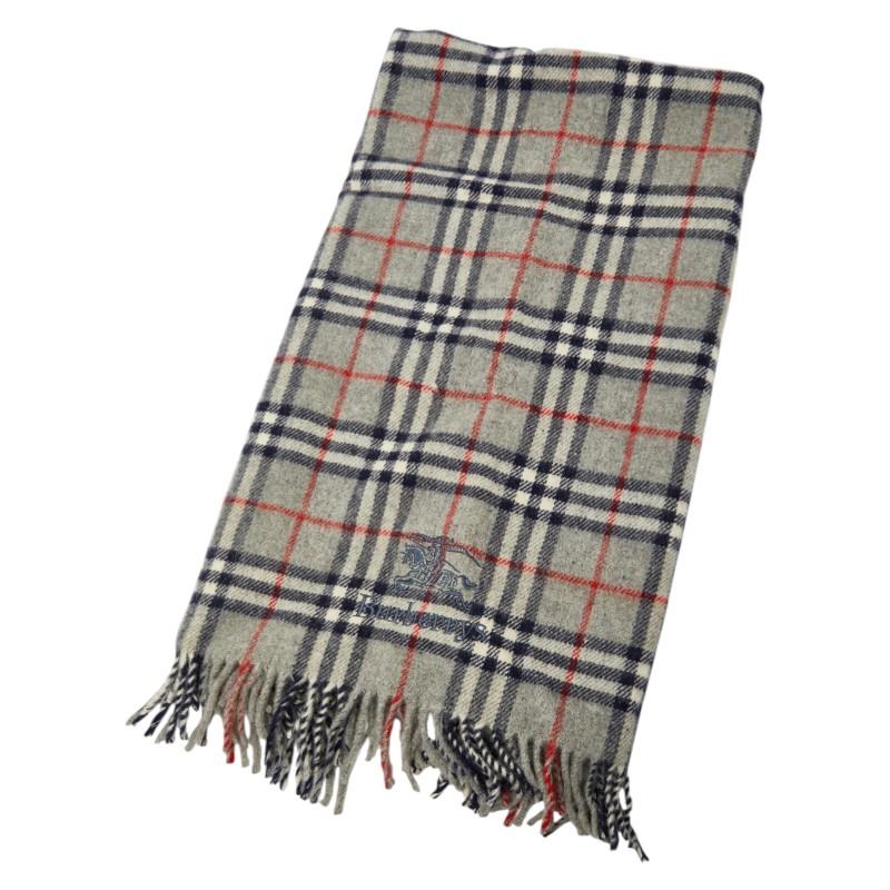 未使用　バーバリーズ　ノバチェック　バーバリー　ウール　マフラー　グレー BURBERRY（バーバリー） ノバチェック マフラー グレー マルチカラー
