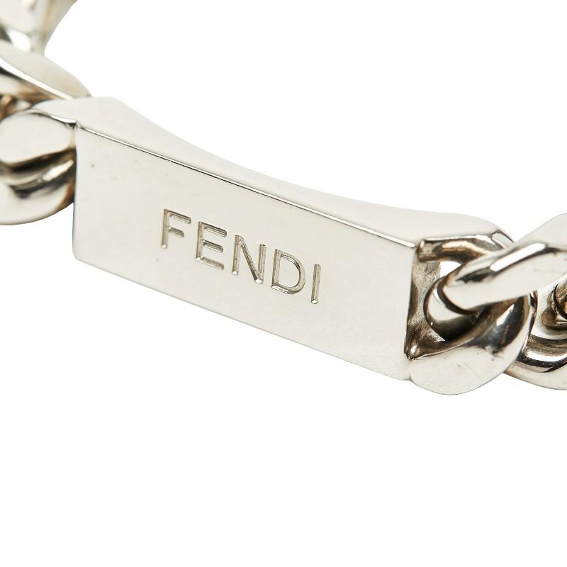 FENDI（フェンディ） ロゴプレート チェーン ブレスレット #L シルバー