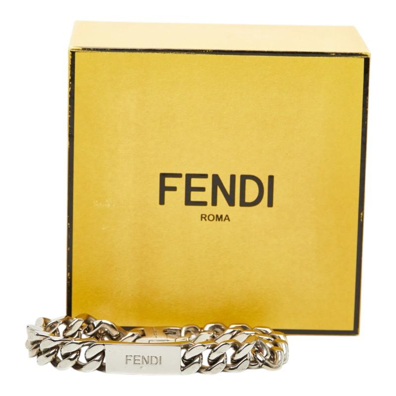 Fendi チェーンブレスレット シルバー/ゴールド FENDI（フェンディ） ロゴプレート チェーン ブレスレット #L シルバー