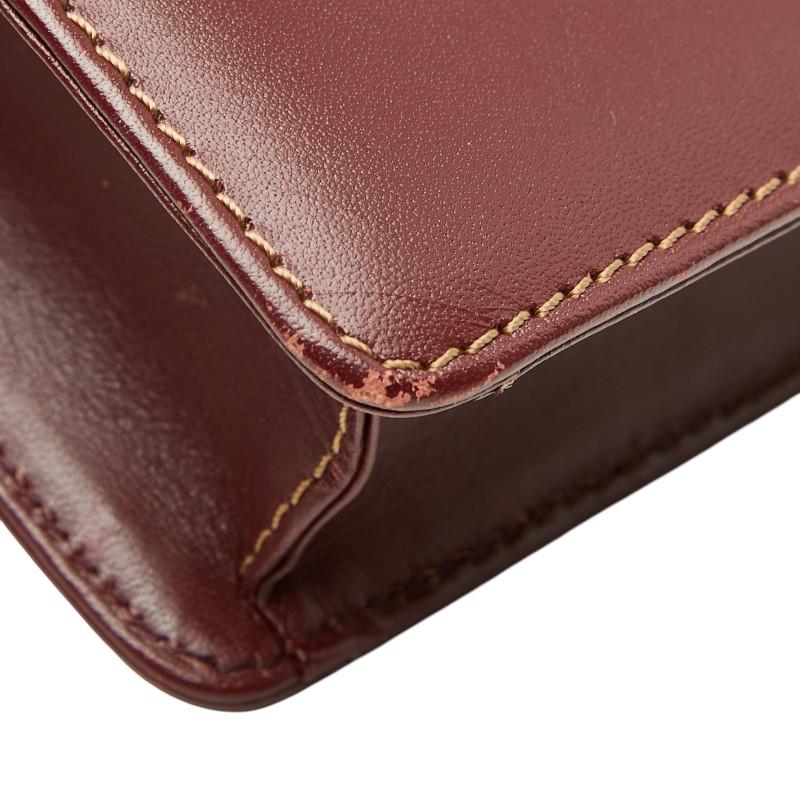 美品 Cartier フラップ ショルダーバッグ 斜め掛け マストラインf115 Cartier（カルティエ） マストライン 斜め掛け フラップショルダー