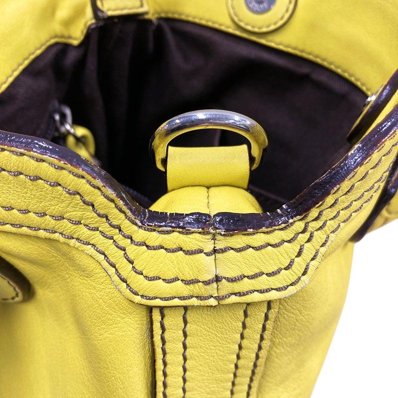 ロエベ アナグラム フィエスタ ハンドバッグ ショルダーバッグ 2WAY イエロー レザー レディース LOEWE 【中古】