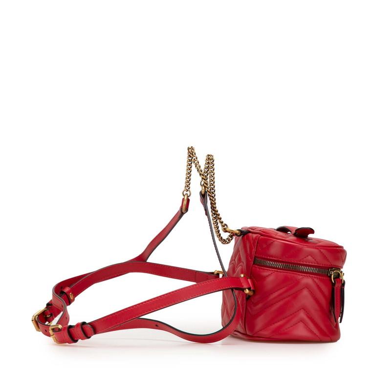 【新品未使用】GUCCI GGロゴ　マーモントバニティ型　バックパック Gucci GGマーモント バニティバッグ ミニ | ブラック | FARFETCH JP