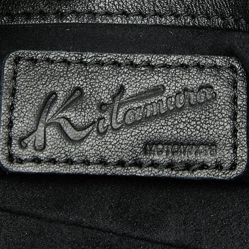 Kitamura（キタムラ） フラワーモチーフ ハンドバッグ ブラック レザー