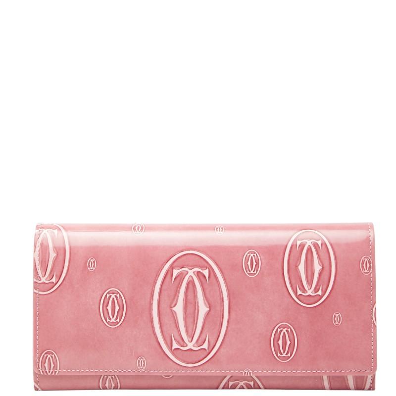 Cartier（カルティエ） ハッピーバースデー 長財布 ピンク エナメル