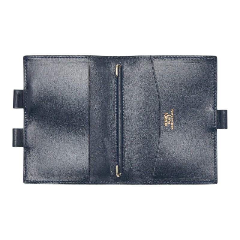 HERMES ネイビー レザー システム手帳