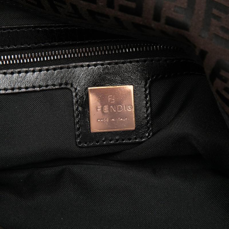 フェンディ ズッキーノ マンマバケット ハンドバッグ ショルダーバッグ ブラウン キャンバス レザー レディース FENDI 【中古】