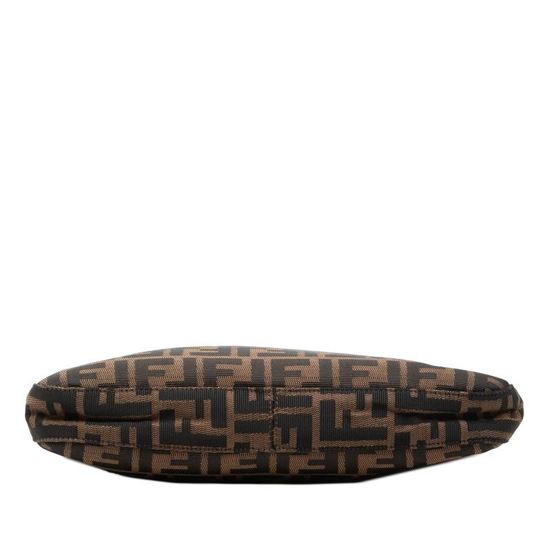 フェンディ ズッカ マンマバケット ハンドバッグ ショルダーバッグ ブラウン キャンバス レザー レディース FENDI 【中古】