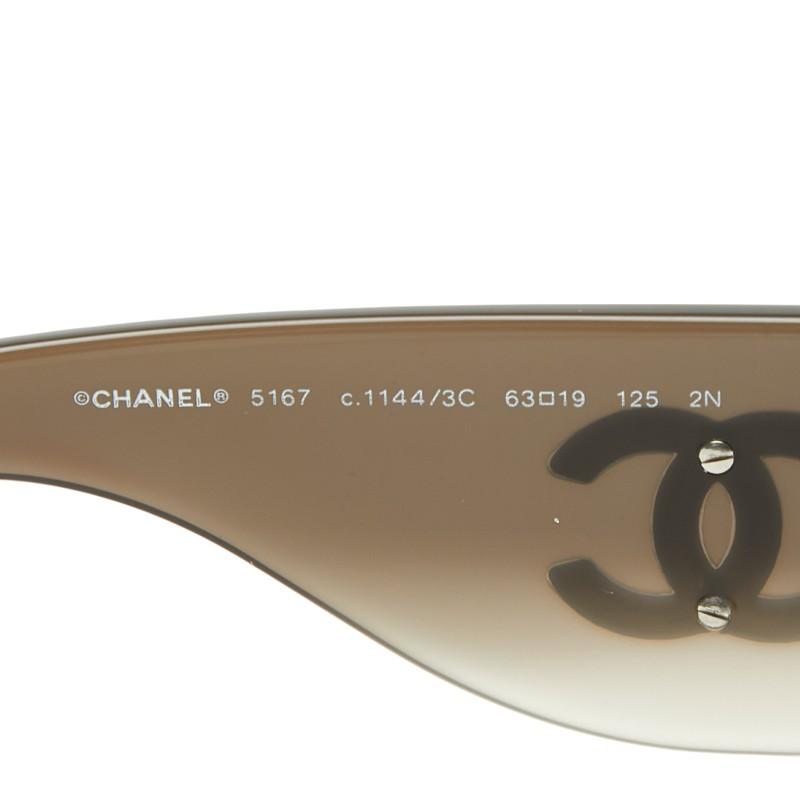 シャネル マトラッセレザー サングラス ココマーク グラデーション 茶 ベージュ CHANEL（シャネル） ココマーク スモークグラデーション サングラス
