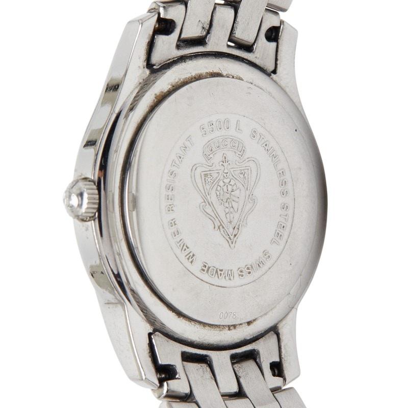 グッチ 腕時計 5500L クオーツ ブラック文字盤 ステンレススチール レディース GUCCI 【1-0263554】 GUCCI（グッチ） 腕時計 5500L クオーツ ブラック文字盤 ステンレス