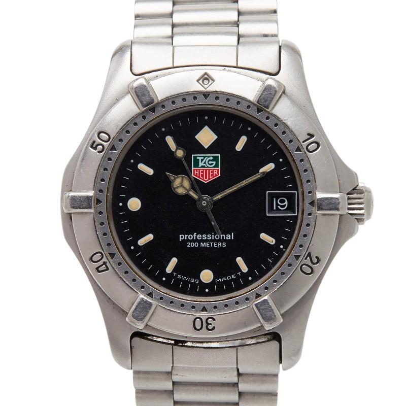 タグホイヤー　プロフェッショナル　ブラック文字盤　929.208 クォーツ TAG Heuer - タグホイヤー プロフェッショナル ブラック文字盤 929.208