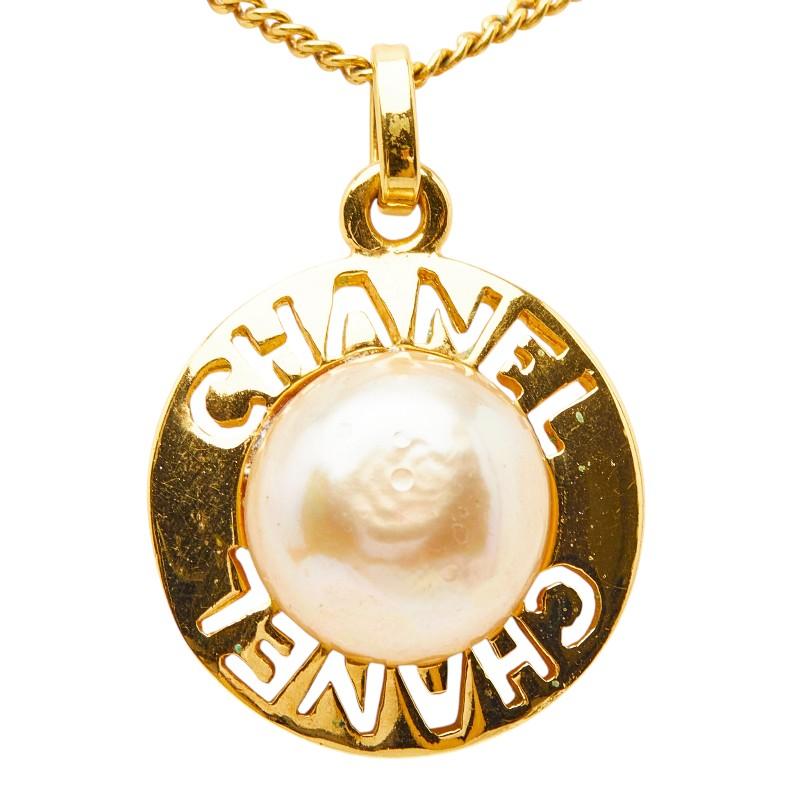 CHANEL（シャネル） ロゴ ネックレス ゴールド メッキ フェイクパール 