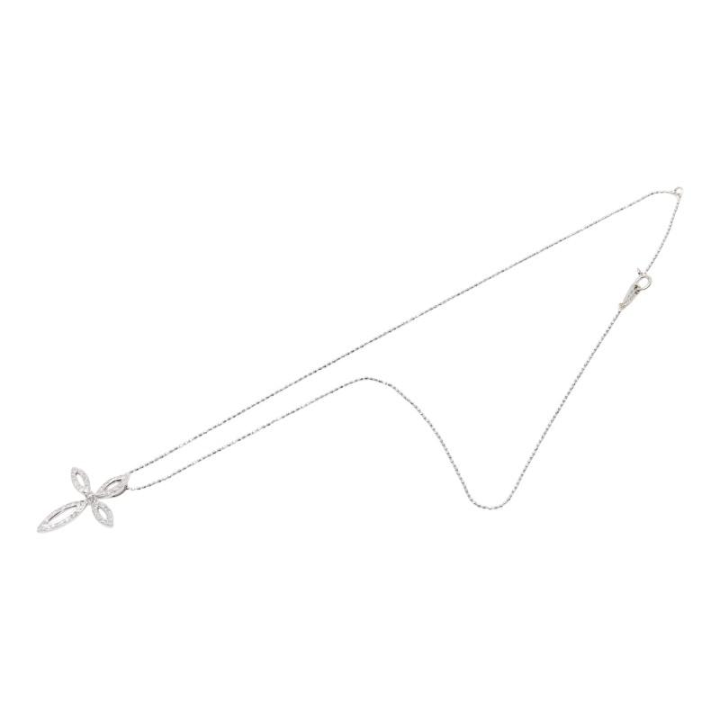 K18WG ホワイトゴールド ダイヤ0.25ct クロスモチーフ ペンダント