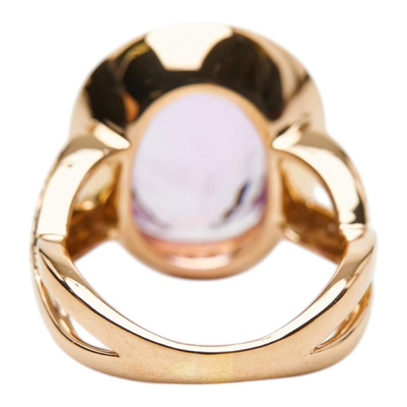 K18PG ピンクゴールド アメジスト10.169ct ダイヤ0.448ct リング 指輪