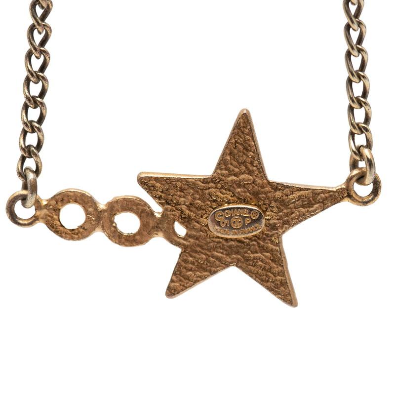 CHANEL ロゴモチーフ ネックレス ゴールド/ブラック/ホワイト24K CHANEL（シャネル） COCO スター 星 モチーフ ネックレス ゴールド