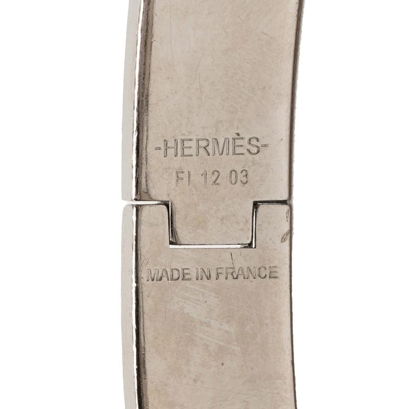 エルメス クリックH PM バングル ブレスレット シルバー ブラック メタル レディース HERMES 【中古】_3