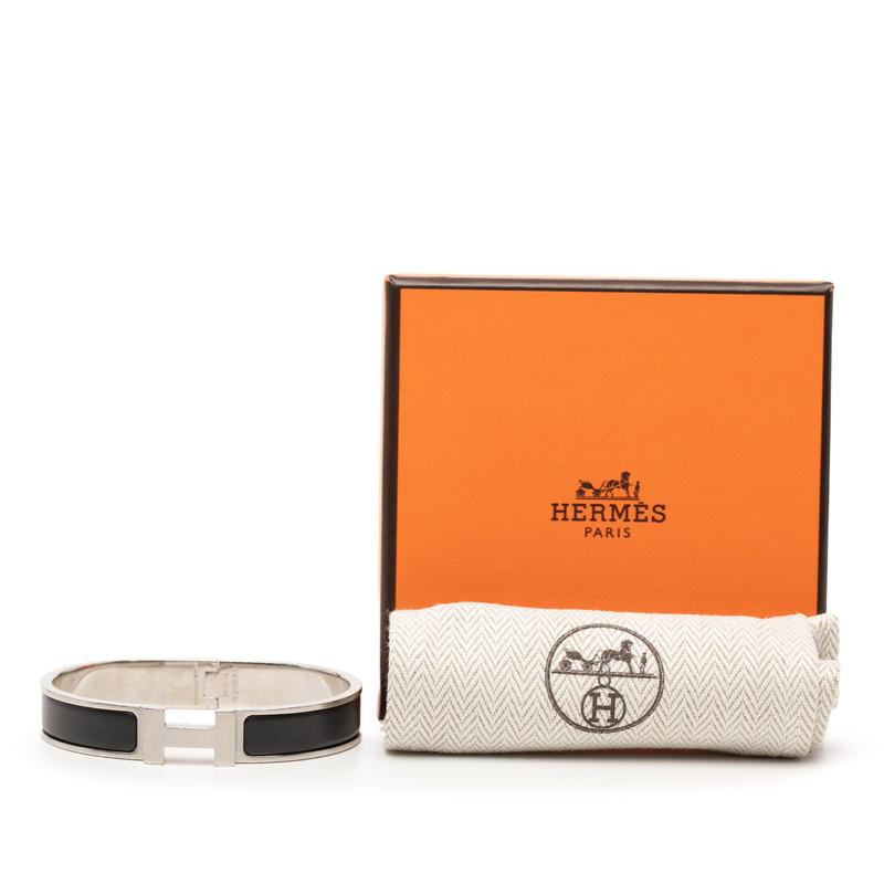 エルメス クリックH PM バングル ブレスレット シルバー ブラック メタル レディース HERMES 【中古】_4