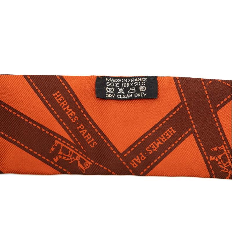 HERMES（エルメス） ツイリー ボルデュック柄 スカーフ オレンジ