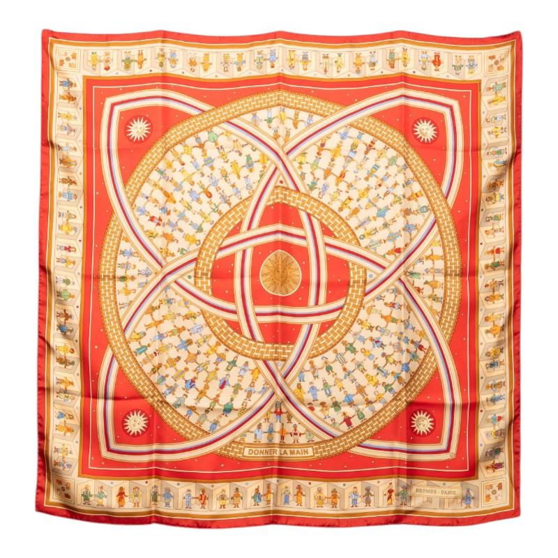 HERMES（エルメス） カレ90 DONNER LA MAIN 手を差しのべる スカーフ