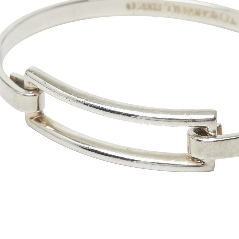 TIFFANY&Co. 希少 極美品 レクタングル スクエアバングル Ag925 TIFFANY&Co.（ティファニー） オープン レクタングル スクエア