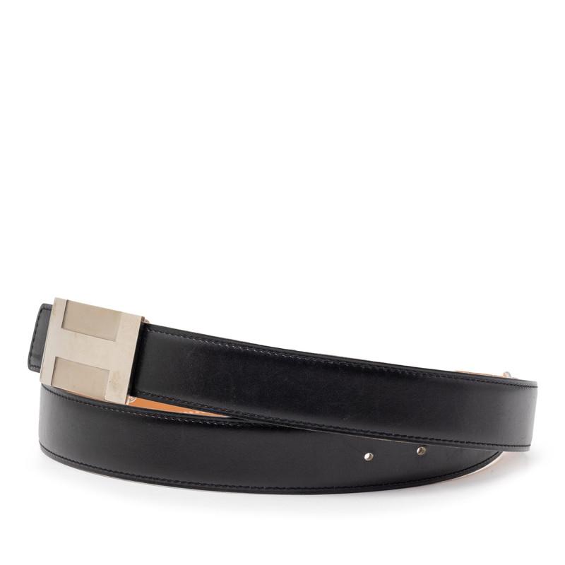 エルメス Hプレート ベルト サイズ:85 ブラック レザー レディース HERMES 【中古】_1