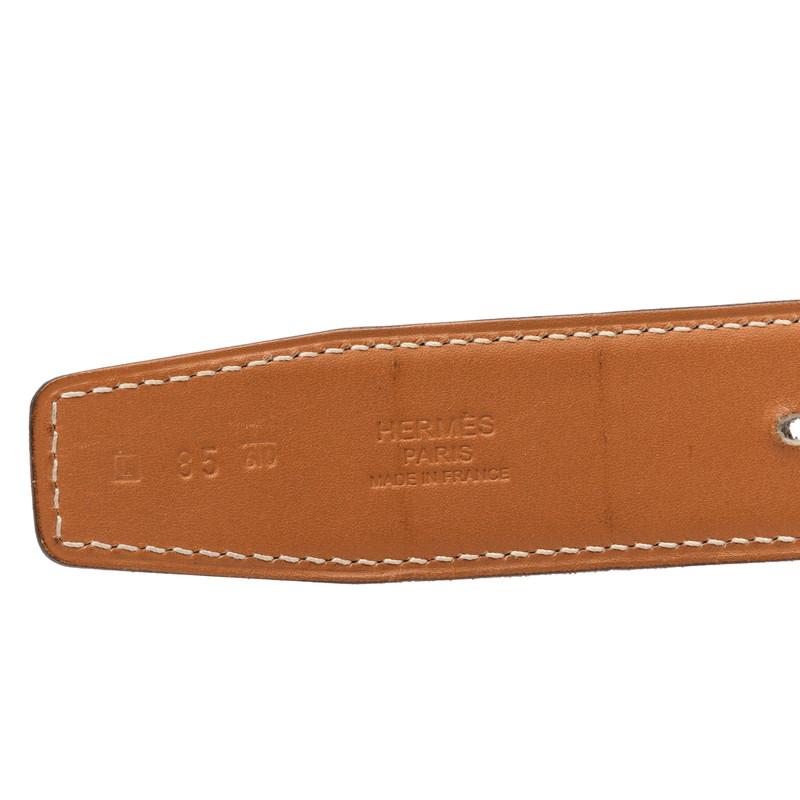 エルメス Hプレート ベルト サイズ:85 ブラック レザー レディース HERMES 【中古】_6